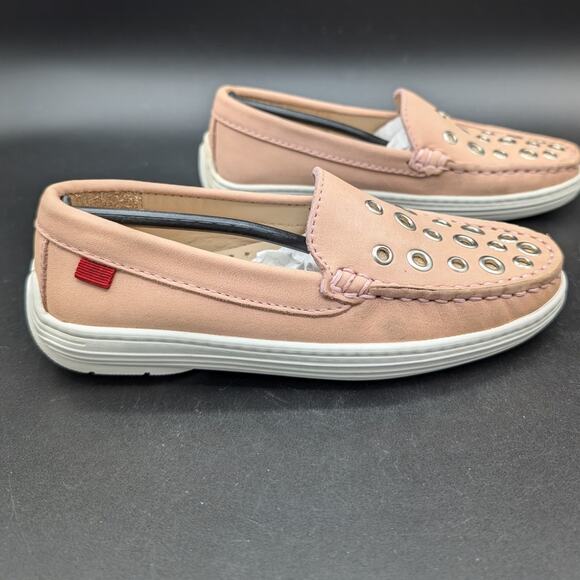 Marc Joseph Loafers Girls 12 Pink Blush Nobuck Mott St Leather Slip On Shoes - Picture 1 of 12